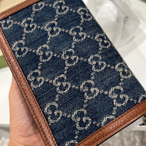 Gucci Super Mini Dionysus Jacquard leather/Denim Bag NWT - Picture 8 of 10